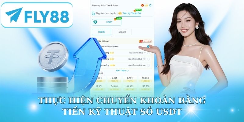 Thực hiện chuyển khoản bằng tiền kỹ thuật số USDT